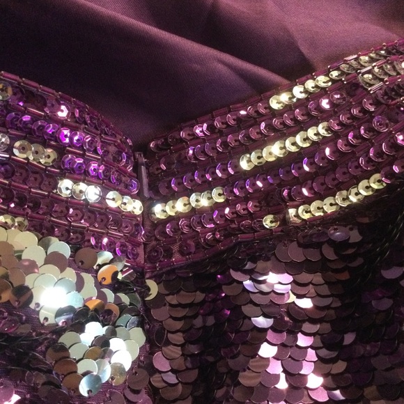 Wow! Prom & Pageant Purple & Silver Sequined Prom Dress Size 2 - Picture 6 of 12
